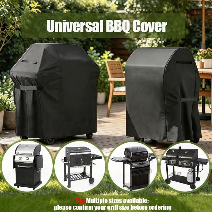 Grill Cover, 48-inch Heavy Duty Oxford Outside Waterproof Grill Covers, Dust-Proof Windproof UV Resistant BBQ Gas Cover Fit Most Brands Char Broil, Weber, Brinkmann, Holland