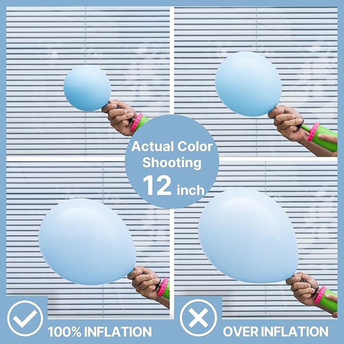 PartyWoo Baby Blue Balloons 101pcs 12 Inch Light Pastel Sky Aqua Blue Balloons for Graduation Baby Shower Gender Reveal Weddings Easter Birthday Bachelorette Anniversary Party Decorations Blue-Q13