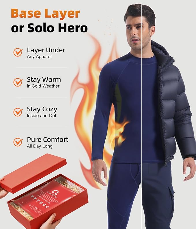 CL convallaria Thermal Underwear Long Johns Set Mens Winter Gift Hunting Gear Sport Base Layer Bottom Top