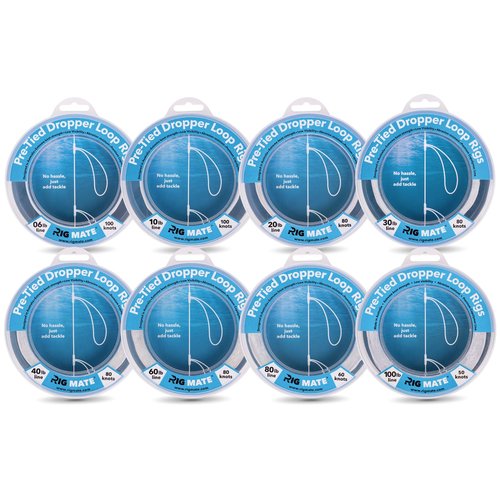 6 lb Pre-Tied Dropper Loop Rigs. Fishing Line Spool. Loops 18 Inches Apart with 5.5 Inch Loop Size. Perfect for Saltwater & Freshwater Fishing. Perfect for Snapper & Other Bottom Feeding Fish.