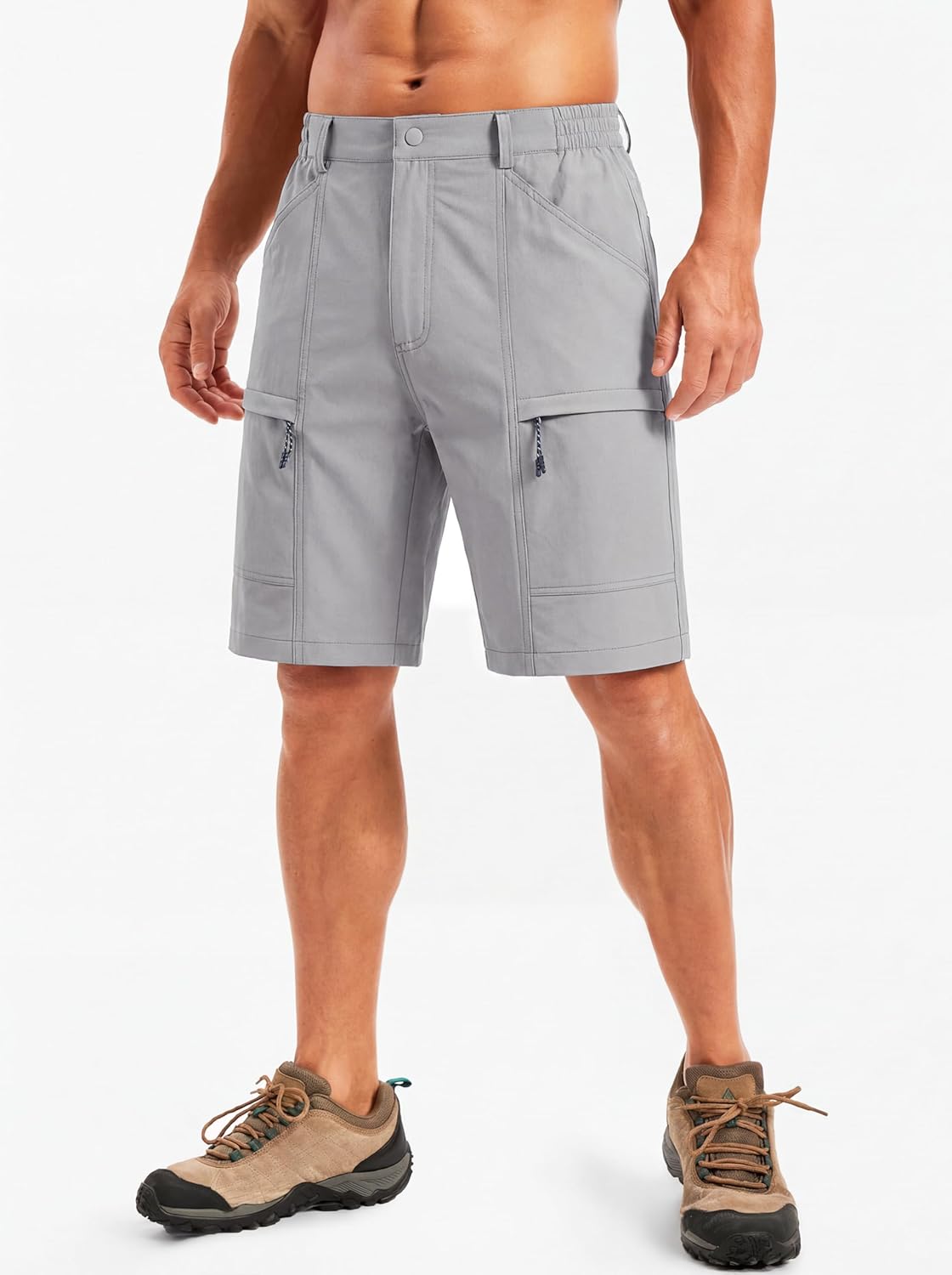 TACVASEN Men's Hiking Cargo Shorts - Quick Dry Lightweight Stretch | 10" Outdoor Travel Shorts with 5 Pockets