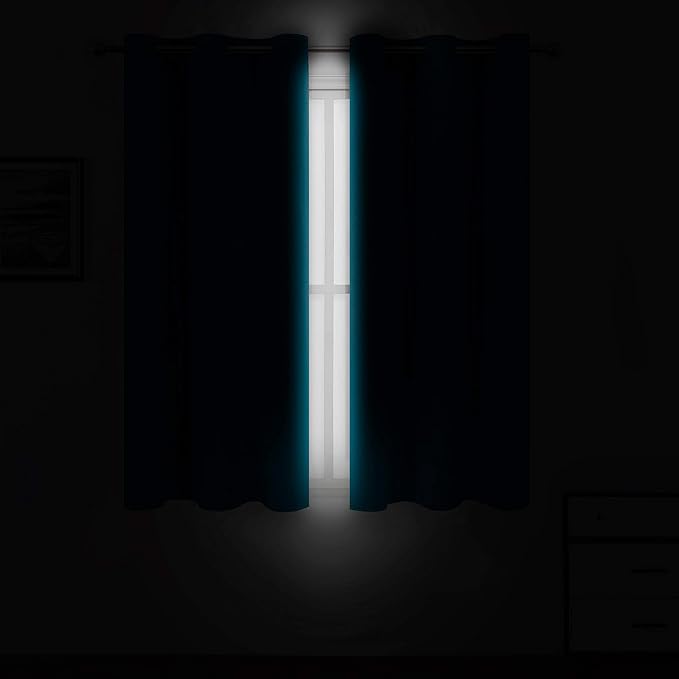 LEMOMO Teal Blackout Curtains 34 x 54 Inch Length/Set of 2 Curtain