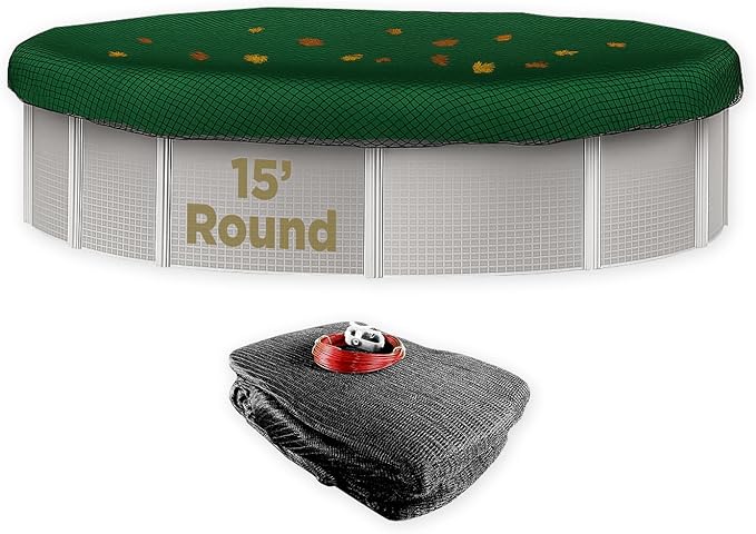 Buffalo Blizzard 15 ft Round Pool Leaf Net | Mesh Pool Net Cover | Leaf Net for Above Ground Pool | Easily Remove Leaves and Debris from Your Winter Cover | 3 Ft of Overlap | Winch & Cable Included