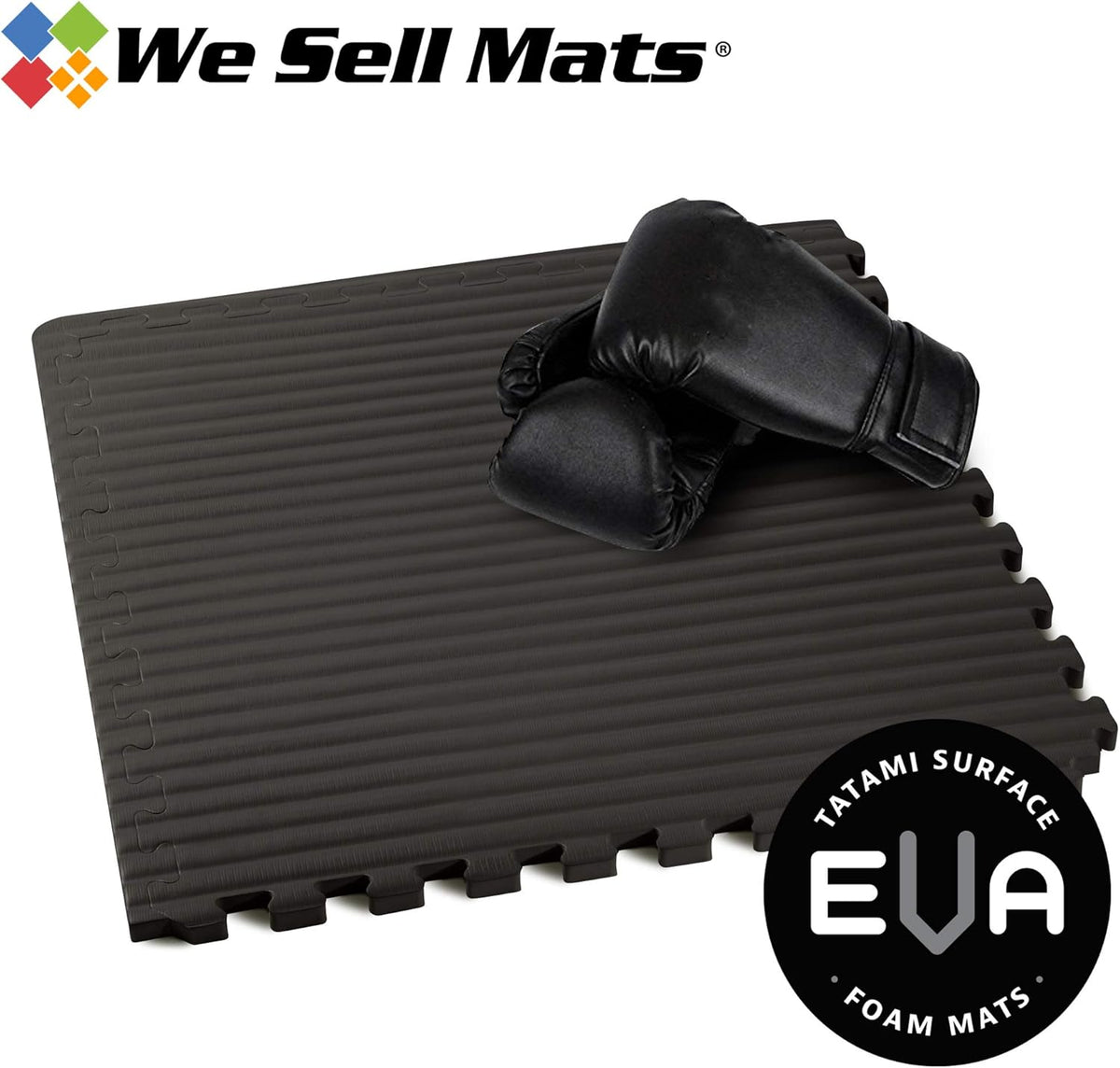 We Sell Mats 1 Inch Thick Martial Arts EVA Foam Exercise Mat, Tatami Pattern, Interlocking Floor Tiles for Home Gym, MMA, Anti-Fatigue Mats, 24 in x 24 in