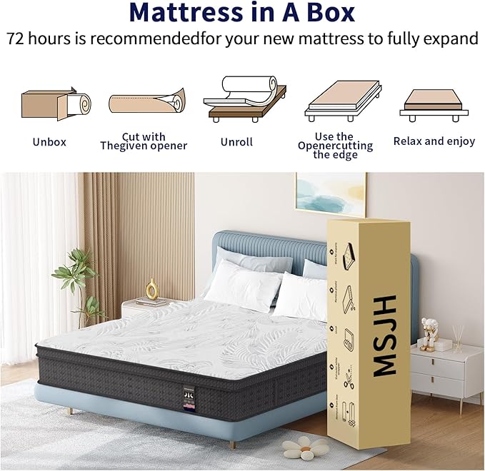 California King Mattress 14 Inch,Memory Foam Mattress with Pocket Spring, Soft & Comfortable Medium Plush, Motion Isolation, CertiPUR-US Certified (84"*72"*14")