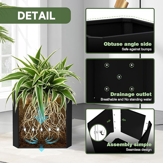Steel Planter Box-20"x20"x20"-Large Square Planter Box-Outdoor Indoor-Cube Steel Planter Heavy Duty Black Metal Planter Box Commercial Residential for Home Garden Porch Hotel Patio