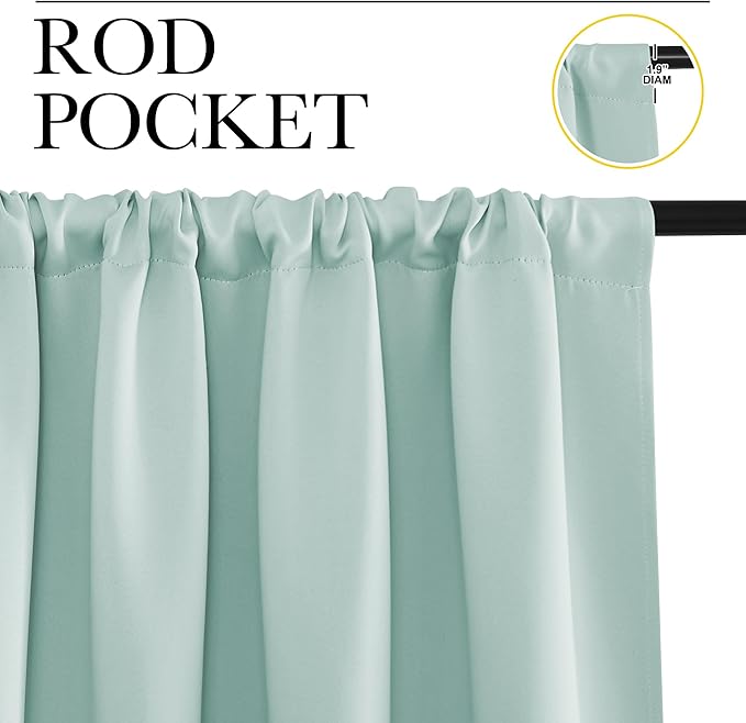 NICETOWN RV Blackout Curtains for Camper Windows, Aqua Blue, Kitchen Curtains