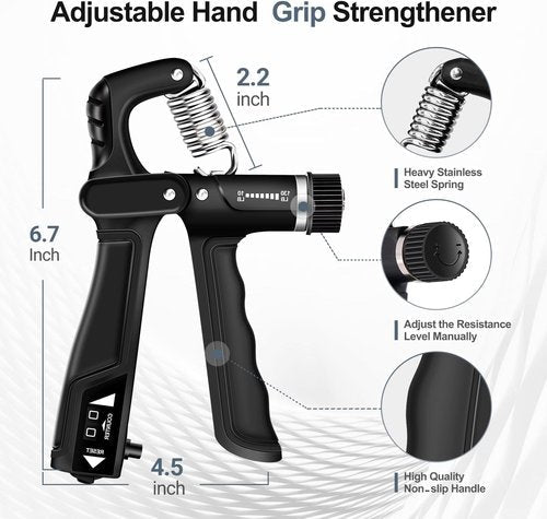 Grip Strength Trainer Kit - Adjustable Resistance Forearm Strengthener | 5 Pack for Muscle Building & Recovery