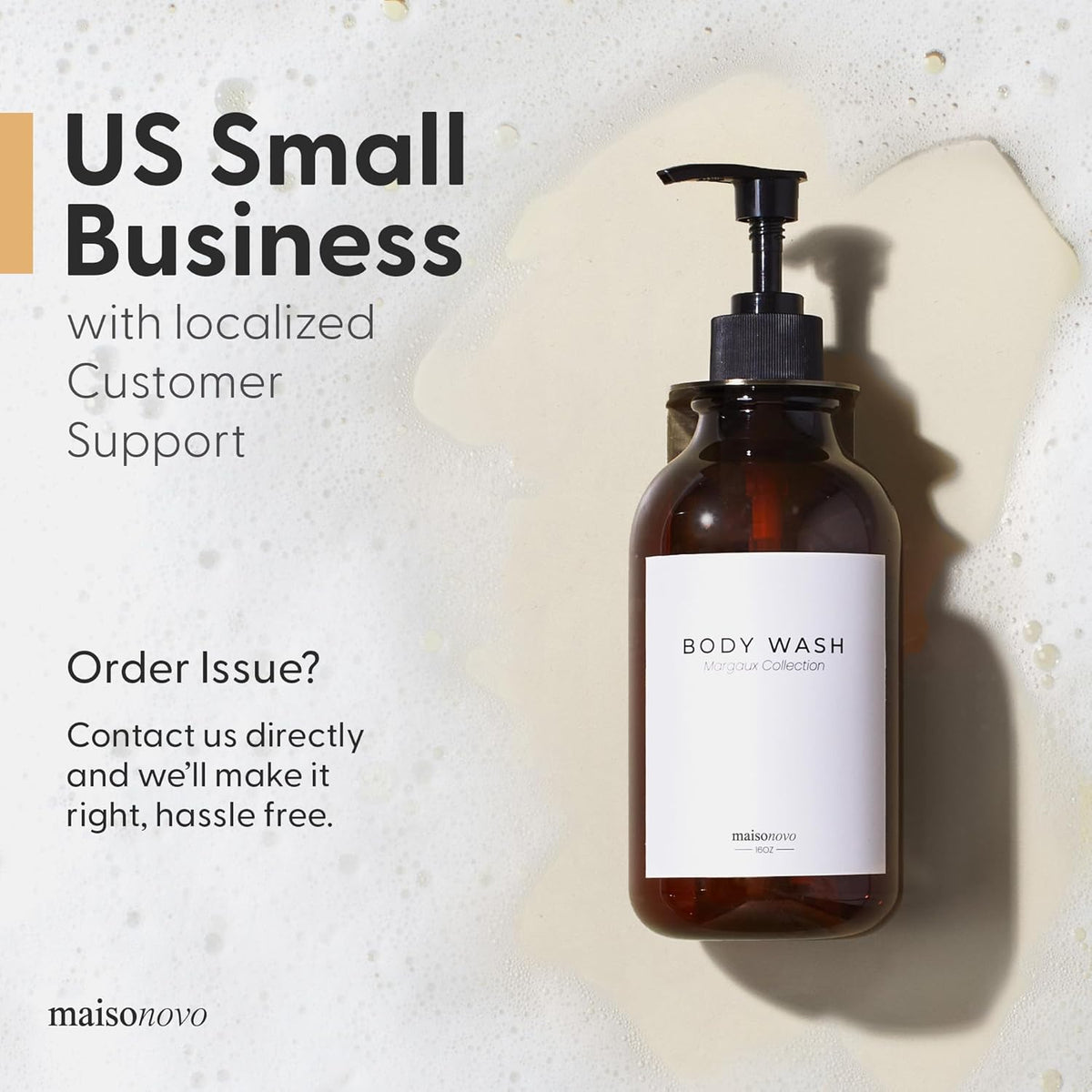 MaisoNovo Shampoo and Conditioner Dispenser - Shower Soap Dispenser Wall Mounted - 16.9 fl oz Set of 3 Amber Plastic Bottles Black Pump - 3 Chamber No Drill