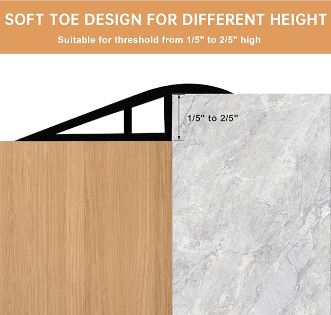 Vinyl Door Threshold Flooring Transition Strip Self Adhesive Carpet Edging Strip for Laminate Doorway Edge Threshold from 1/5" to 2/5" (Light Yellow Wood Grain, 3.3 Ft)