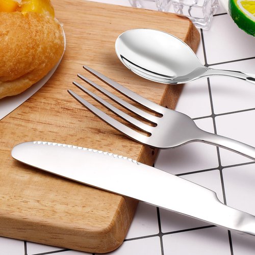 Stainless Steel Travel Cutlery Set with Case Camping Flatware
