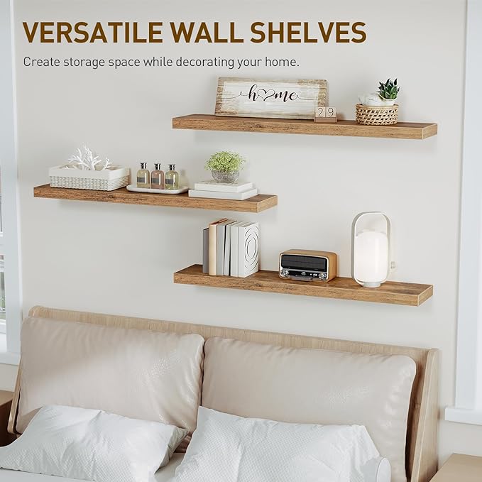 RALGEND Floating Shelves for Wall, 39.4" Long Wall Shelf Set of 3