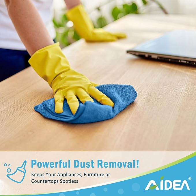 AIDEA Microfiber Cleaning Cloth, 50PK, Microfiber Towels for Cars, All Purpose Cleaning Rags for House, Dusting Cloth for Kitchen, Car, Window, 12"??12"