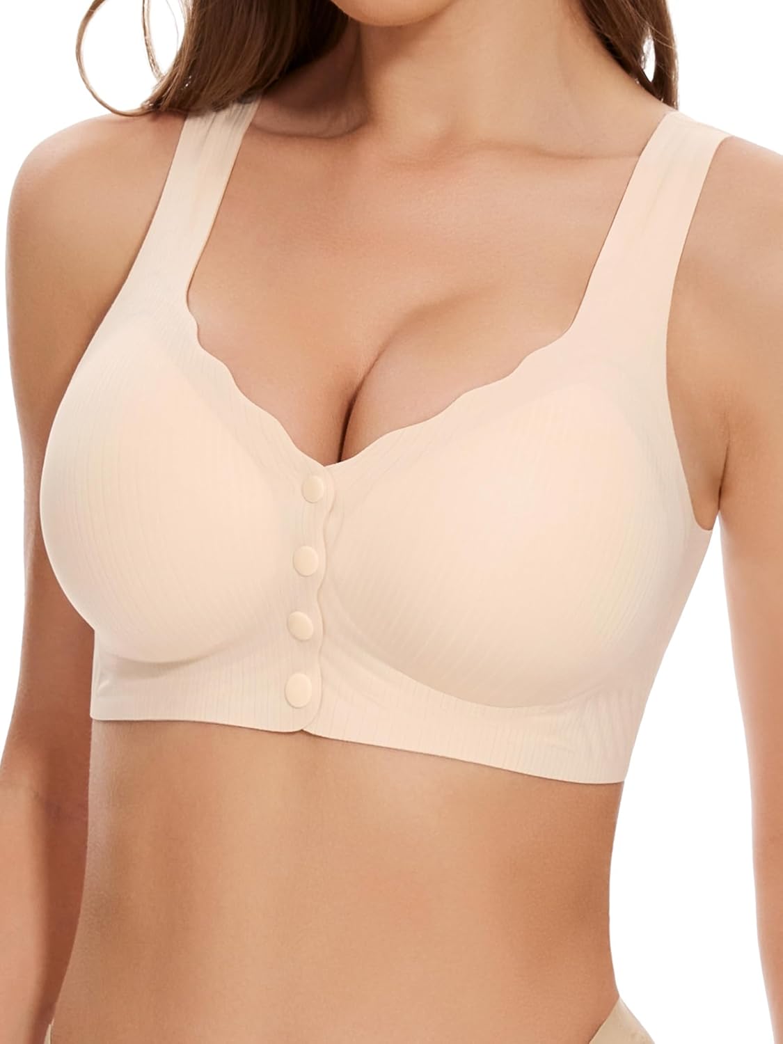 Skiennix Seamless Front Close Bras for Women - Post-Surgery Comfort & Support | Full Coverage, Moisture-Wicking