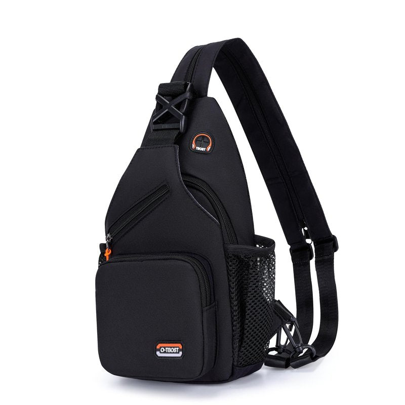 O-TBOST Travel Small Sling Bag Crossbody Bags for Women Men Casual Backpack Cross Body Pack Daypack for Hiking and Biking (black)