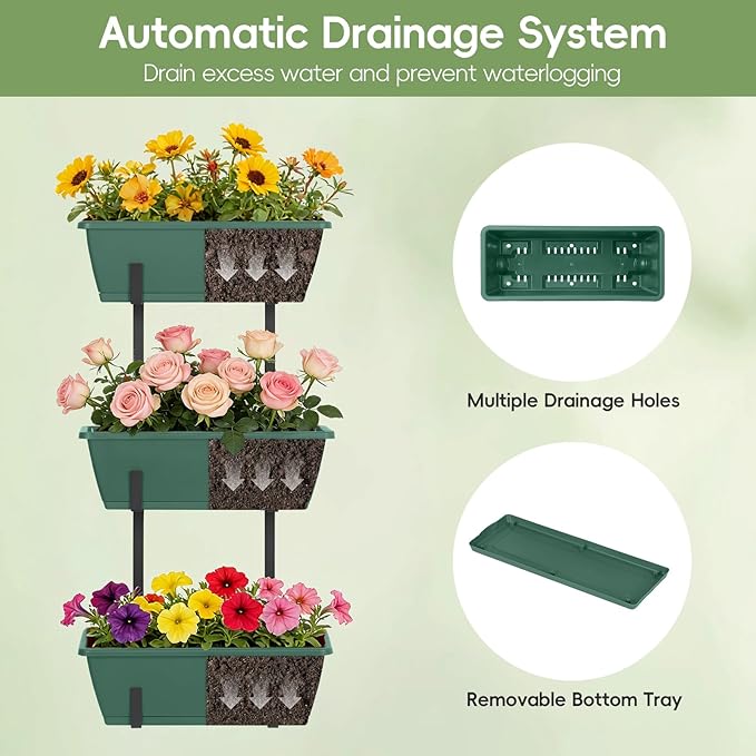 OYEAL Window Boxes Planters Deck Railing Planter Boxes