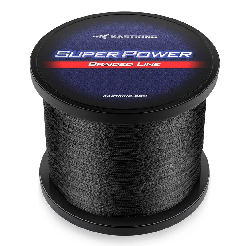 KastKing Superpower Braided Fishing Line, Black, 30LB, 500+47 Yds