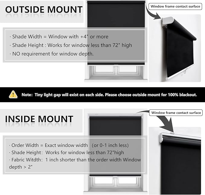 Cordless Roller Shades Blackout Blinds