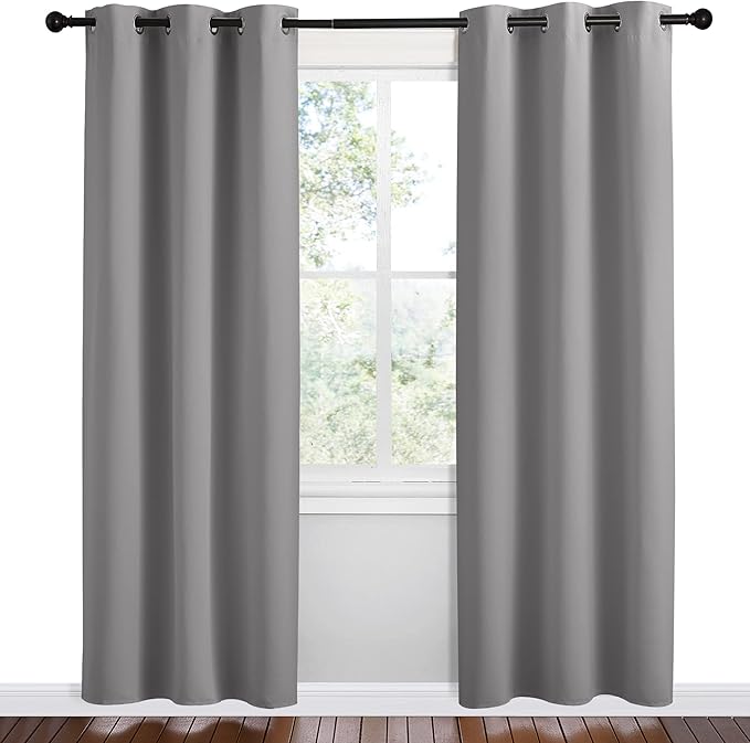 NICETOWN Thermal Insulated Grommet Blackout Curtains, 2 Panels, W42 x L78 -Inch