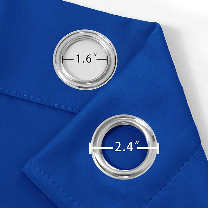 LEMOMO Royal Blue Thermal Blackout Curtains/42 x 84 Inch/Set of 2 Panels Room