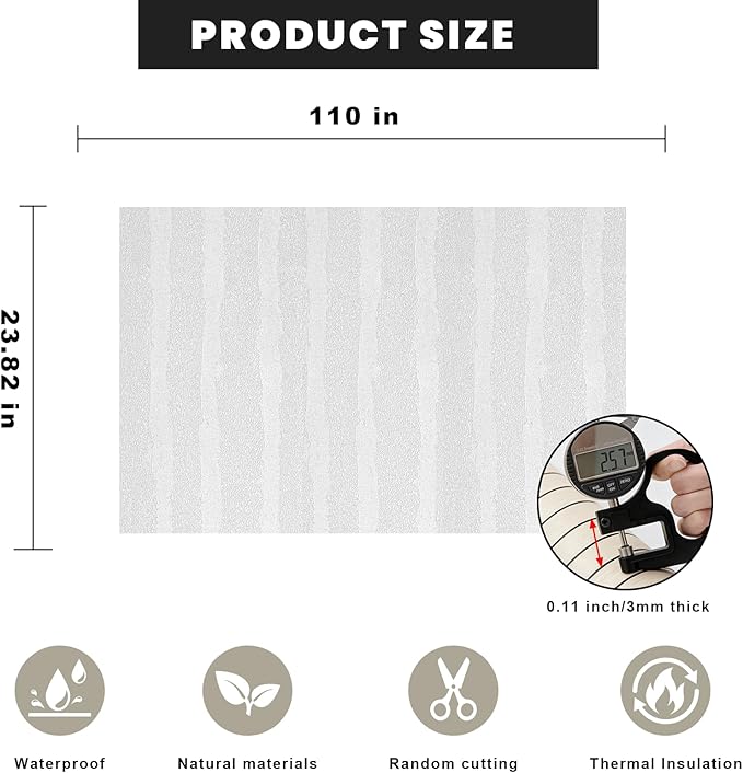 3D Wall Panels Peel and Stick – 23.82"x110" PVC Faux Texture, Self Adhesive