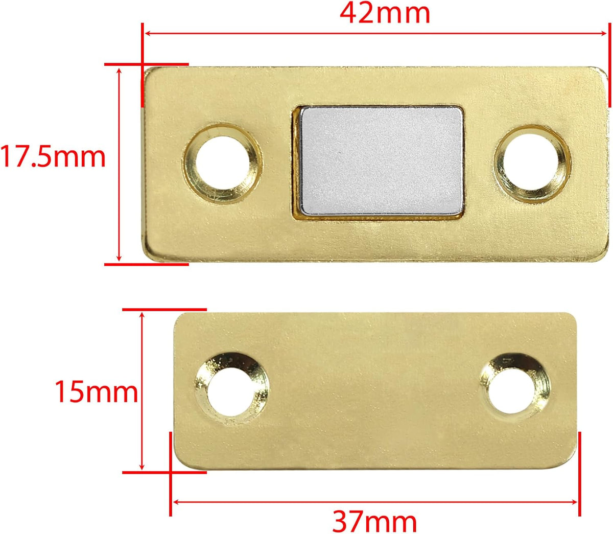 Cabinet Magnetic Catch, 20 Pack Gold Ultra Thin Magnetic Cabinet Door Catch, Adhesive Cabinet Magnets for Kitchen Drawer Cabinet Door Closet, Concealed Strong Magnetic Cabinet Latch