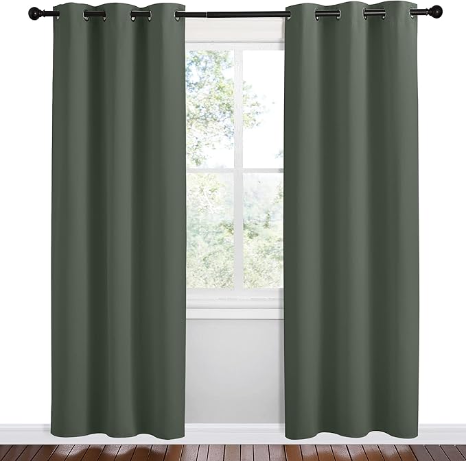 NICETOWN Blackout Curtain Panels, Dark Mallard, 1 Pair, 42 by 78-Inch, Home