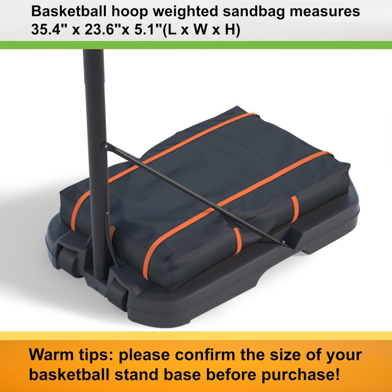 Basketball Hoop Sandbag - Heavy Duty Weighted Bottom Anchor for Basketball Hoops -600DOxford Fabric Waterproof Dustproof, Windproof, L35.4 xW23.6 xH5.1，Only Bag.