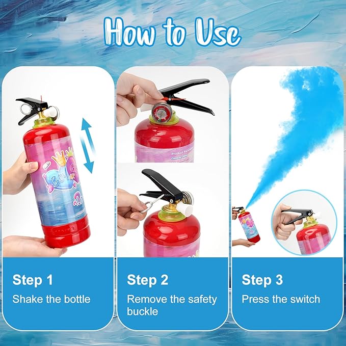 Gender Reveal Fire Extinguisher, 2 Pack Gender Reveal Ideas Gender Reveal Party Decorations Baby Girl Boy Reveal Party Ideas Gender Reveal Decor (Blue, Extra Large)