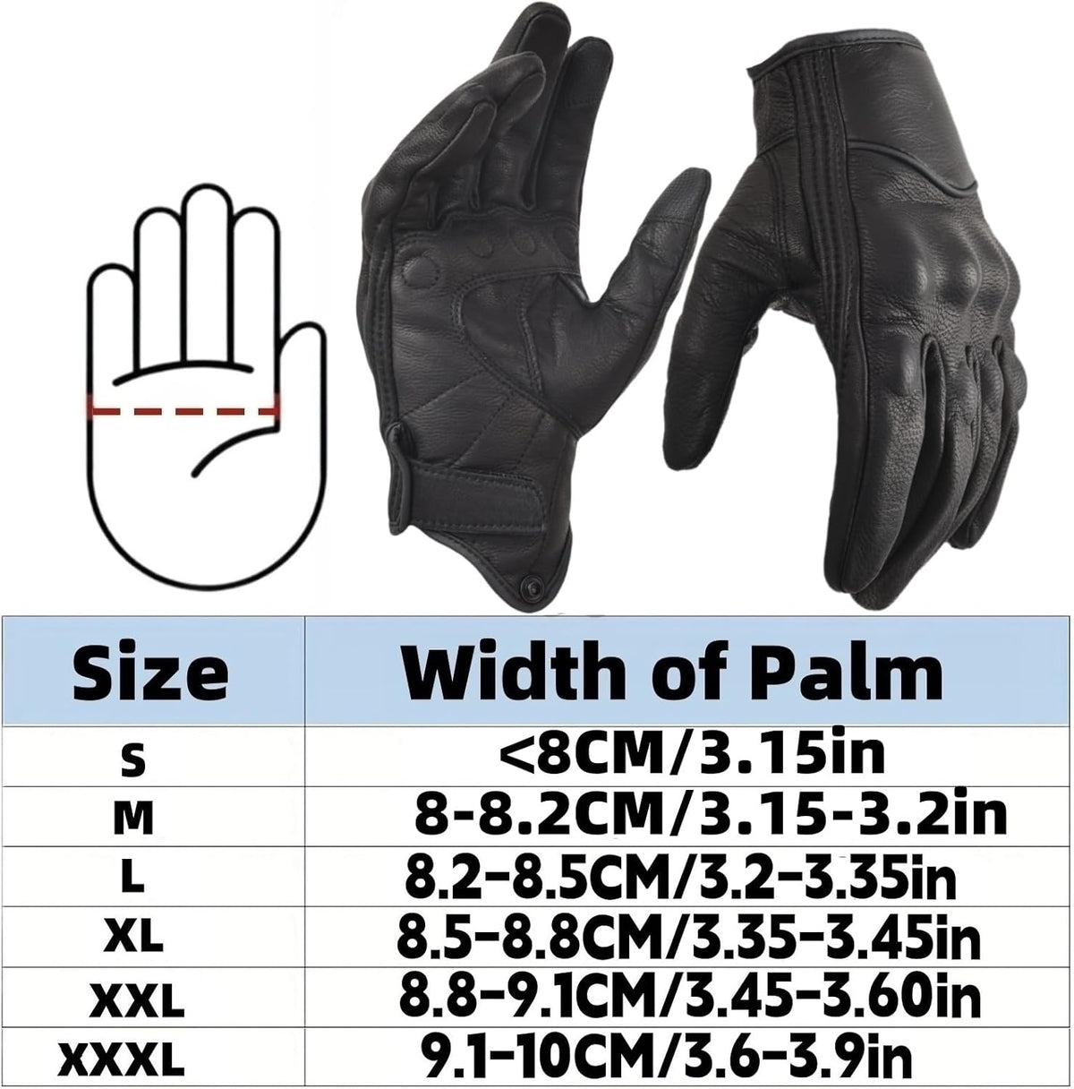 Skiennix Men's Goatskin Leather Gloves - Touchscreen & Windproof for Urban Riding | Full Finger Design