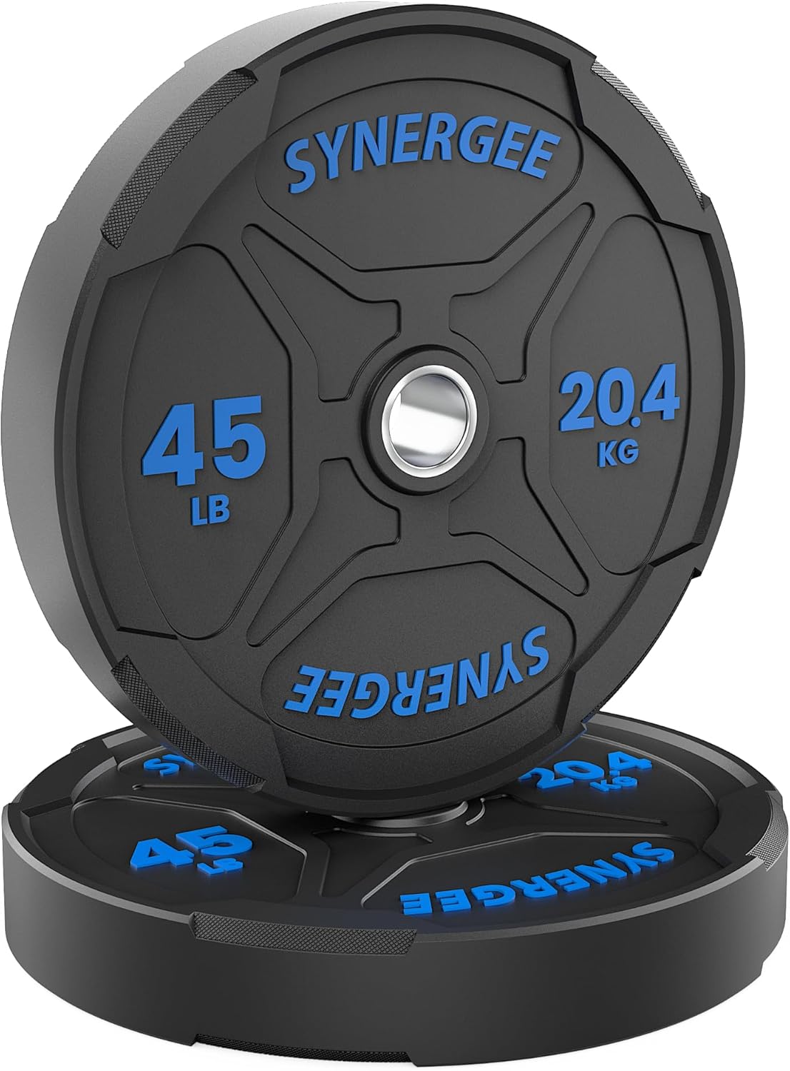 Synergee Bumper Plates – Durable Olympic Weight Plates, Low-Bounce Rubber for Strength Training, Powerlifting, and Functional Workouts.