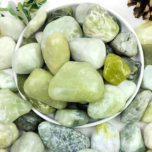 YISZM 5lbs Jade Pebbles for Indoor Plants, 2-3 Inch Natural River Rocks, High Polished Decorative Stones Vase Filler Fish Tank Aquariums Landscaping Garden Outdoor and Indoor DIY