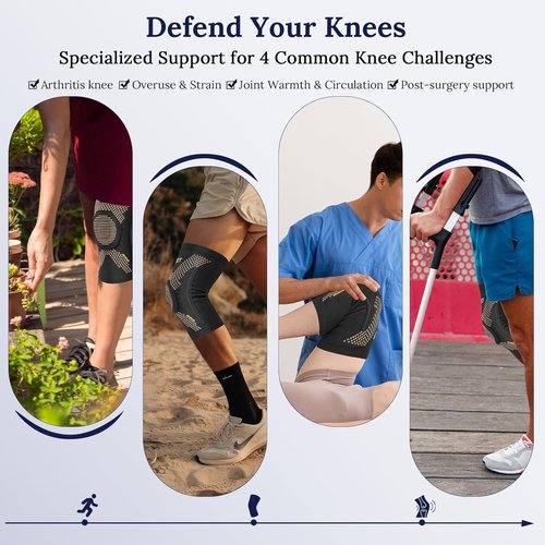 JIUFENTIAN Copper Knee Brace - Maximum Support & Enhanced Flexibility | Compression Sleeve for Pain Relief (Medium)