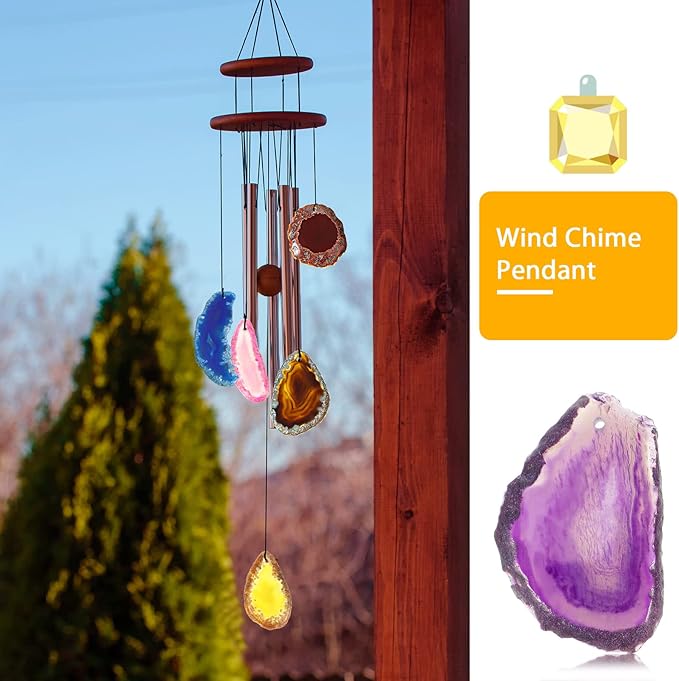 Hicarer 32 Pieces Polished Agate Slices, Drilled Agate Geode Pendants in Various Sizes and Colors Irregular Ornament Geode Stones Rock for Home Room DIY Jewelry Table Decorations