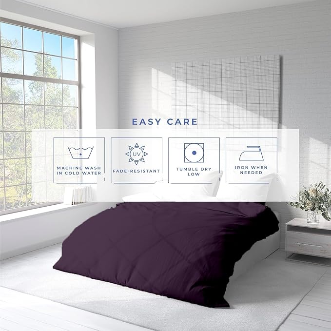 Kotton Culture 120"x98" 3 Pc Oversized King Duvet Cover Set 100% Egyptian Cotton - 600 TC Comforter Cover, Zipper Closure & Corner Ties - Fits Large King Inserts (Oversized King,Plum)