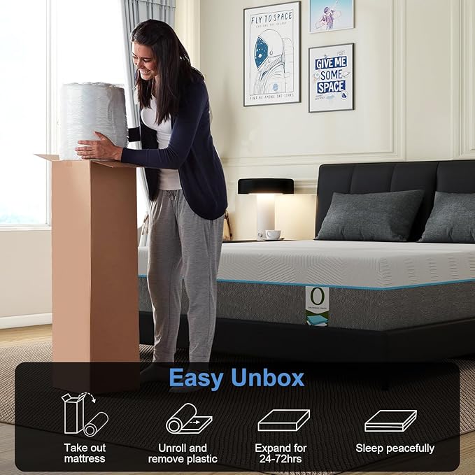 Vipbear 12 Inch Memory Foam Mattress Twin XL Hybrid Medium Firm Mattresses in a Box Cooling Gel Bed Therapeutic Firm Support Comfort for Back Pain, Pressure Relief, CertiPUR-US Certified, Made in USA