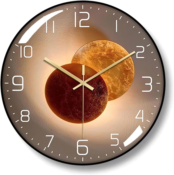 Ergocar Wall Clock, Art Deco Wall Clock, Non-Ticking Silent Modern Metal Wall