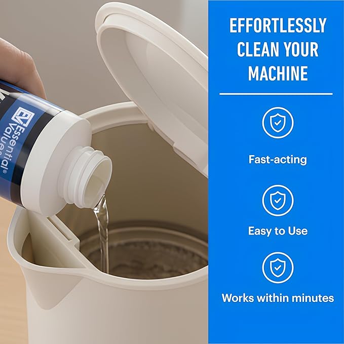 Essential Values Universal Descaler - Espresso Descaling Solution - Coffee Machine Cleaner - Critic Acid Tea Kettle, Urn, Water Distiller Cleaner