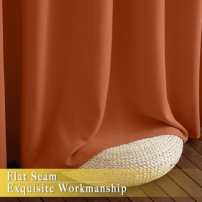 NICETOWN Burnt Orange Blackout Curtain