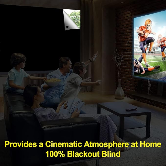 FADOTY Blackout Curtains for Bedroom, Portable 100% Black Out Window Cover Film