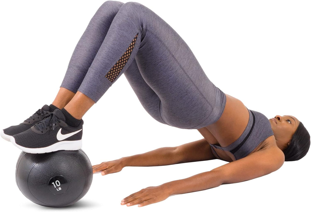 ProsourceFit Slam Medicine Balls - Smooth & Tread Textured Grip | 5-50lbs for Strength & Conditioning