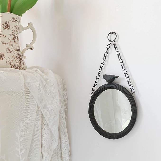 NIKKY HOME Shabby Chic Small Wall Mirrors Decor Decorative Metal Framed Hanging