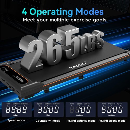 Yagud Walking Pad Treadmill for Home Office, Portable Under Desk Treadmill with Remote Control and LED Display, Walking Jogging Running Machine