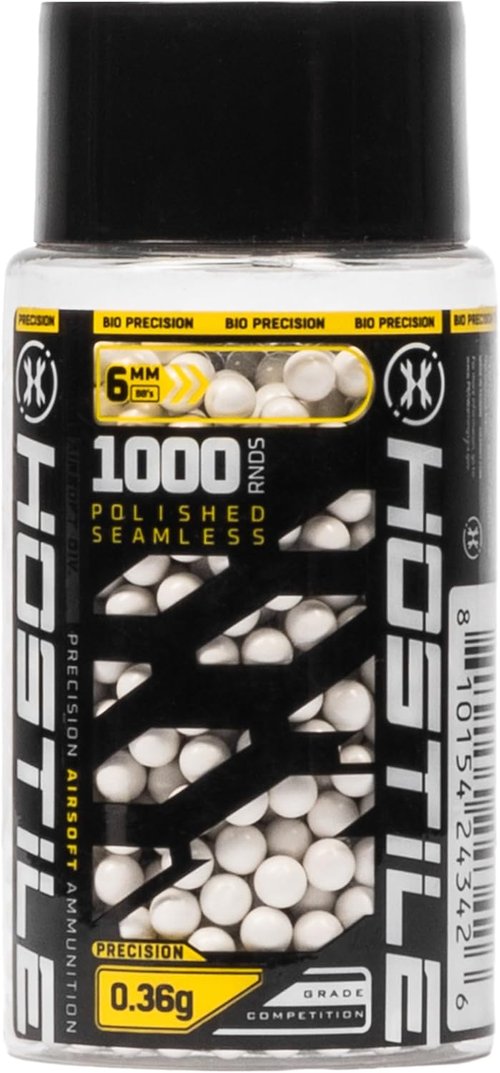 Hostile Airsoft Biodegradable 6mm BBs - Eco-Friendly 36g, 40g, 43g | 1,000 Count