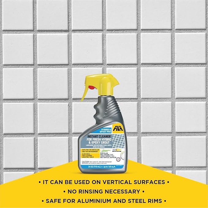 FILA Surface Care Solutions, HYBRID & EPOXY PRO, Instant Cleaner for Fresh Epoxy Grout residues, Grout Cleaner to use during Installation, Clean your Epoxy Floor Kit Tools after Epoxy Flooring, 24oz.
