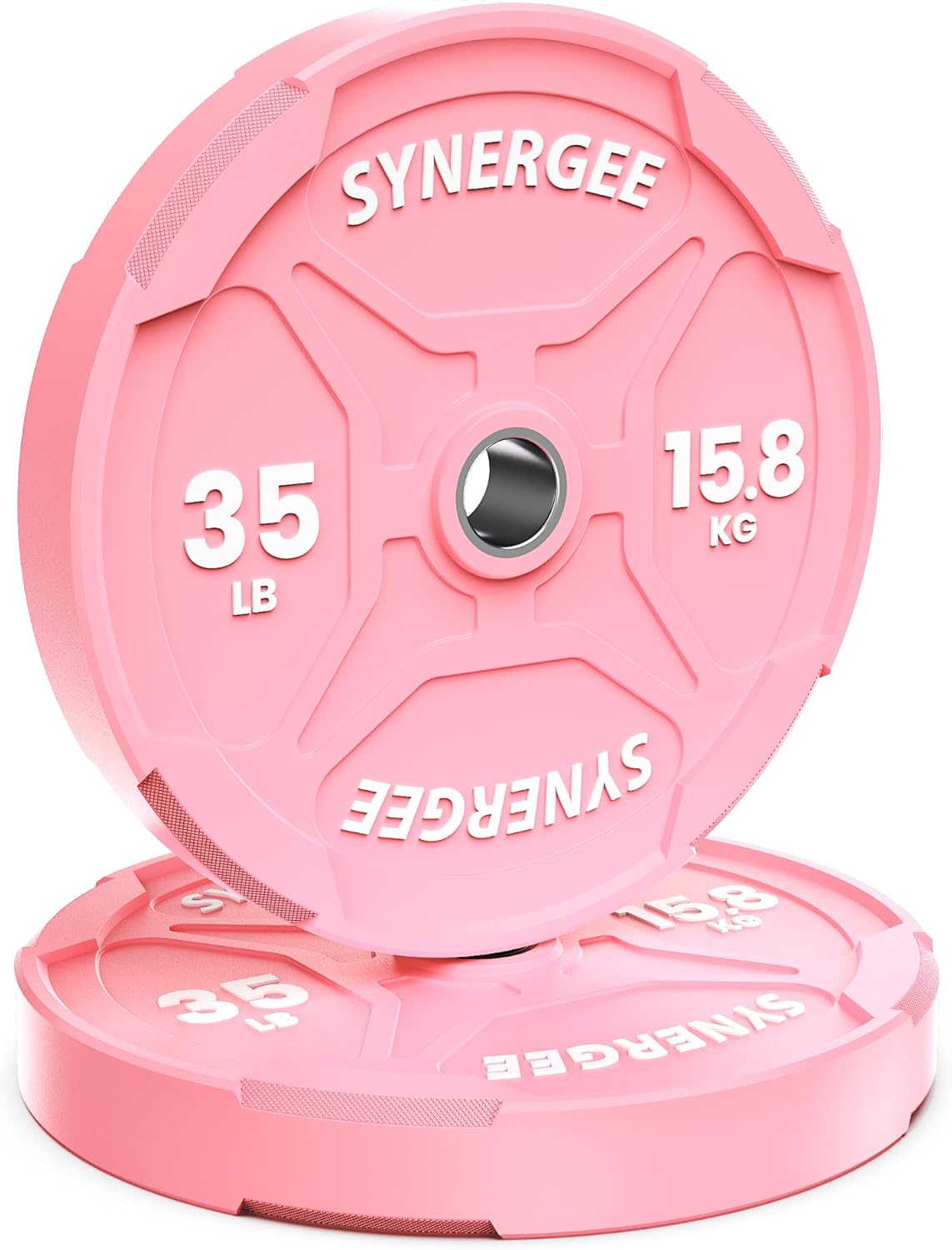 Synergee Bumper Plates – Durable Olympic Weight Plates, Low-Bounce Rubber for Strength Training, Powerlifting, and Functional Workouts.