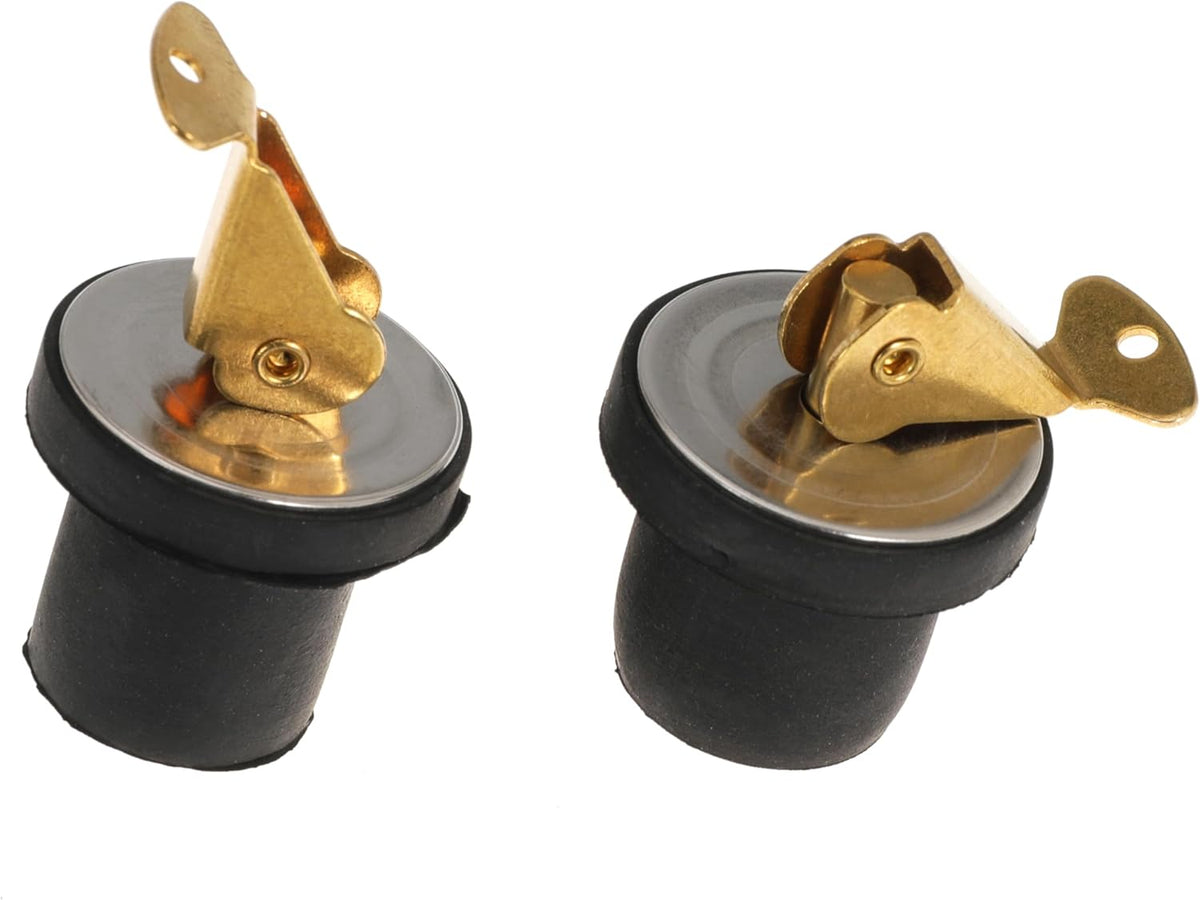 Boat Drain Plug - Brass Snap Plug with Rubber Seal | Marine Twist Accessories for Boats