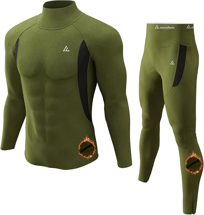 CL convallaria Thermal Underwear Long Johns Set Mens Winter Gift Hunting Gear Sport Base Layer Bottom Top