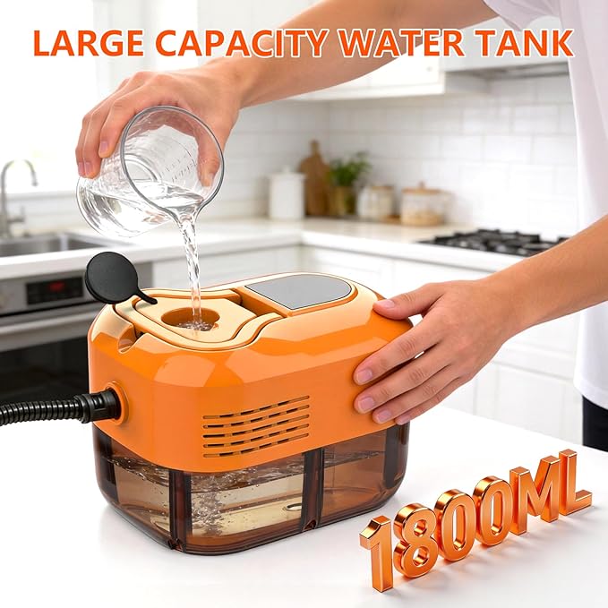 Steam Cleaner for Home & Car - 1800ML Water Tank 15s Heat-Up Portable Steamer for Cleaning, 6 Level Handheld Steam Cleaner for Car Detailing with 17 Accessories for Furniture, Grease, Carpet, Grout
