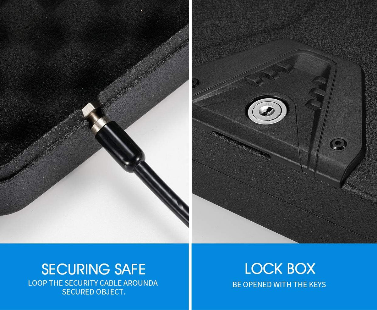 RPNB Gun Safe - Portable Handgun Security Lock Box with Key Access | Compact Design